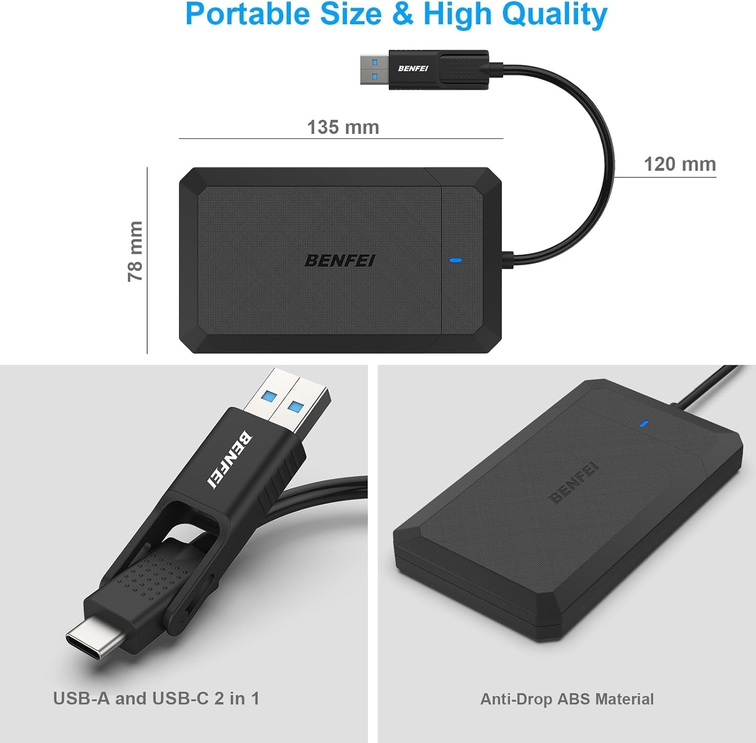 BENFEI 2.5 Inch SATA to USB Tool Free External Hard Drive Enclosure - The Grand Bazaar of Australia