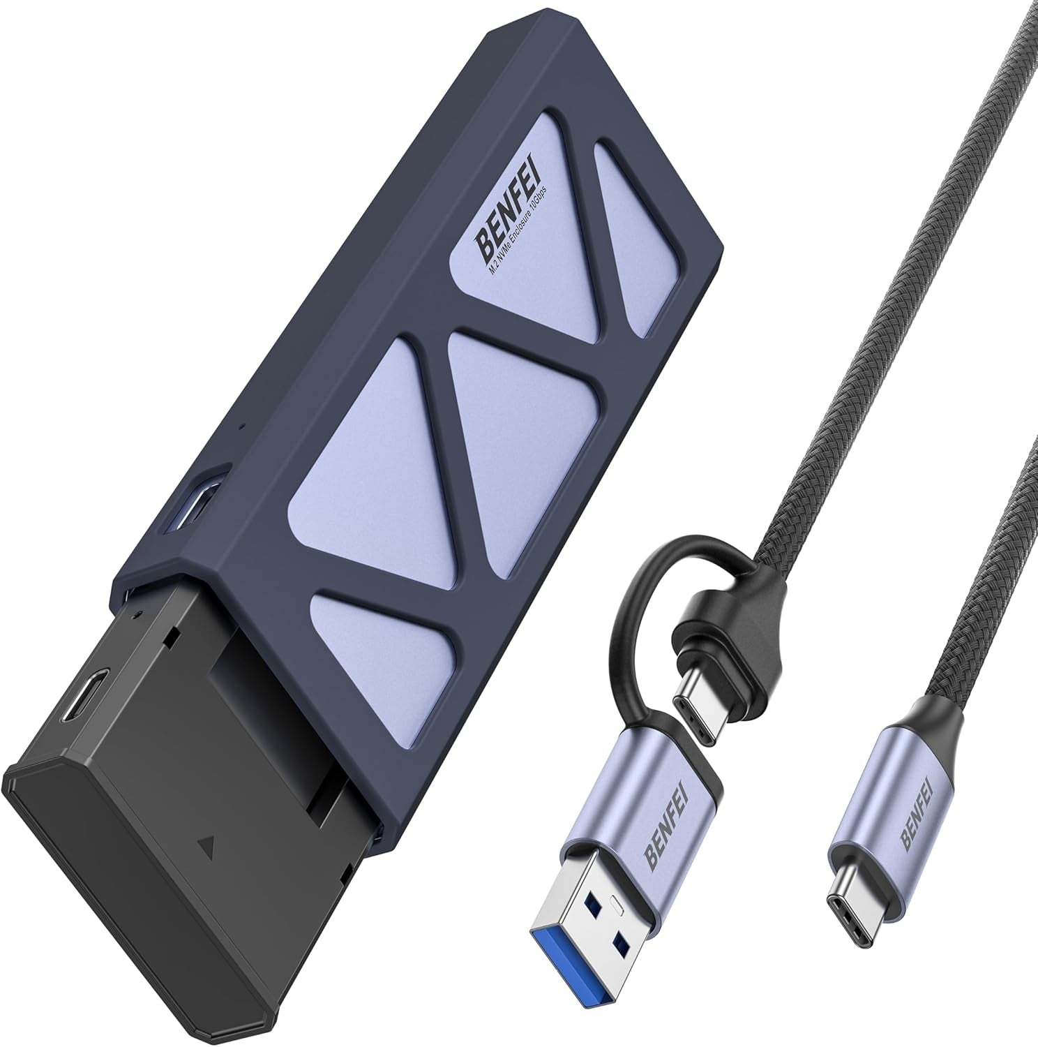 BENFEI M.2 SSD Enclosure USB3.2 Gen2 10 Gbps, Tool-Free for NVME B & M Keys with Size 2230/2242/2260/2280 SSDs - The Grand Bazaar of Australia