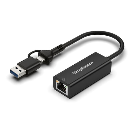Simplecom NU315C SuperSpeed USB-C and USB-A to Gigabit Ethernet Adapter
