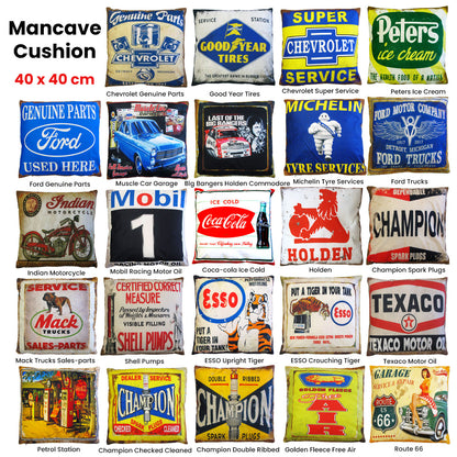 Australian Mancave Retro Cushion Golden Fleece Free Air 40 x 40 cm - The Grand Bazaar of Australia