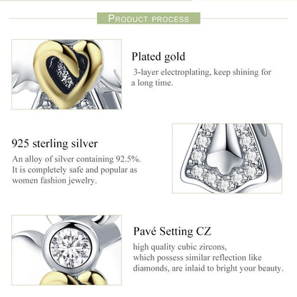 925 Sterling Silver Guardian Angel Diamond Pendant For Diy Bracelets