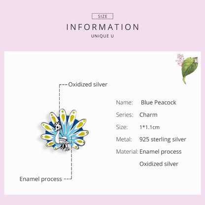 925 Sterling Silver Peacock Bead Bracelet & Necklace Set