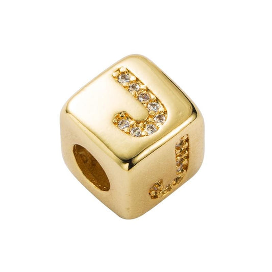 Brass Micro Inlaid Couple Red String Pull Diy Bracelet English Letter Beads Style - J