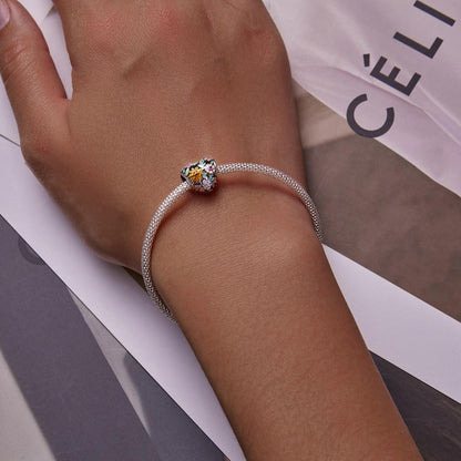 925 Sterling Silver Flower Heart Beads For Diy Bracelets & Necklaces