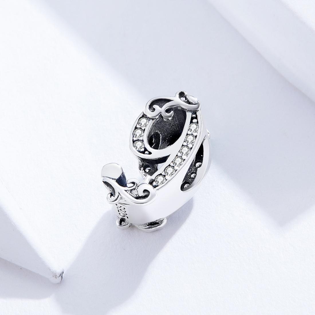 925 Sterling Silver Relief Number Series 0 9 Beads For Diy Bracelets And Necklaces Style - 9