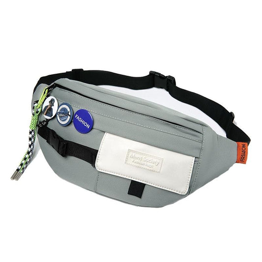 Chest Shoulder Messenger Bag Badge - Green + Badge + Lanyard
