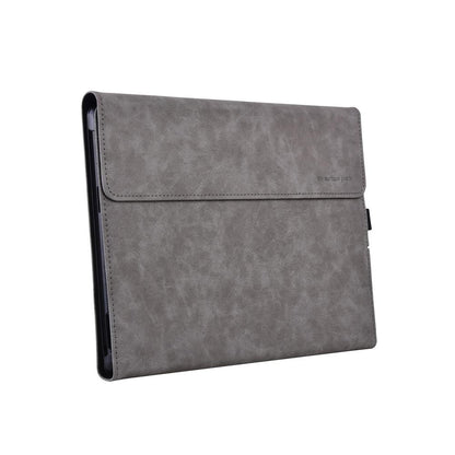 Light Gray Leather Tablet Case For Microsoft Surface Pro X With Power Bag - 13 Inch