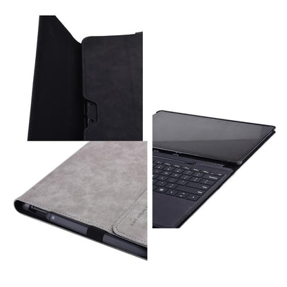 Light Gray Leather Tablet Case For Microsoft Surface Pro X With Power Bag - 13 Inch