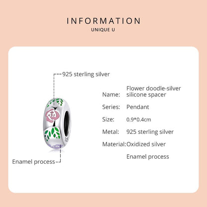 925 Sterling Silver Flower Doodle Beads For Diy Bracelets & Necklaces