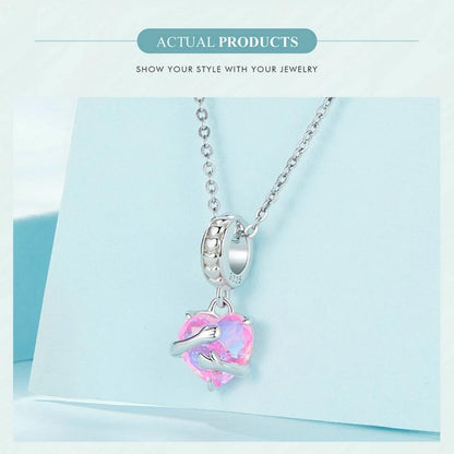 925 Sterling Silver Scc2540 Heart Pendant For Diy Bracelets