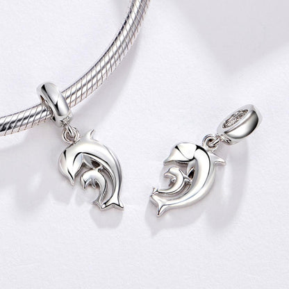 925 Sterling Silver Dolphin Pendant For Bracelet Or Necklace