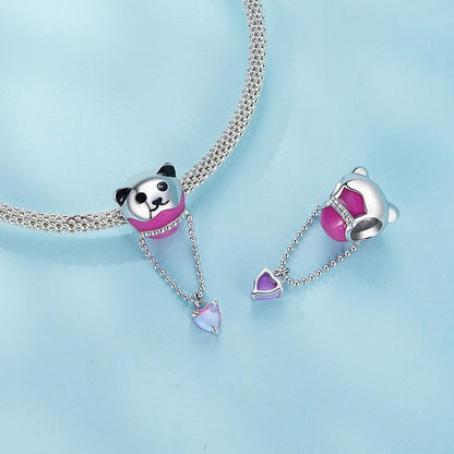 925 Sterling Silver Adorable Hot Air Balloon Bracelet Charm
