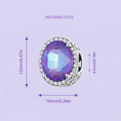 925 Sterling Silver Symphony Purple Moonlight Gemstone Diy Bracelet