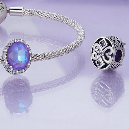 925 Sterling Silver Symphony Purple Moonlight Gemstone Diy Bracelet