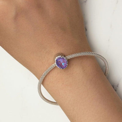 925 Sterling Silver Symphony Purple Moonlight Gemstone Diy Bracelet