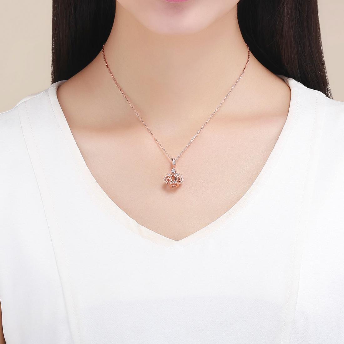 925 Sterling Silver Rose Gold Crown Pendant For Diy Necklace