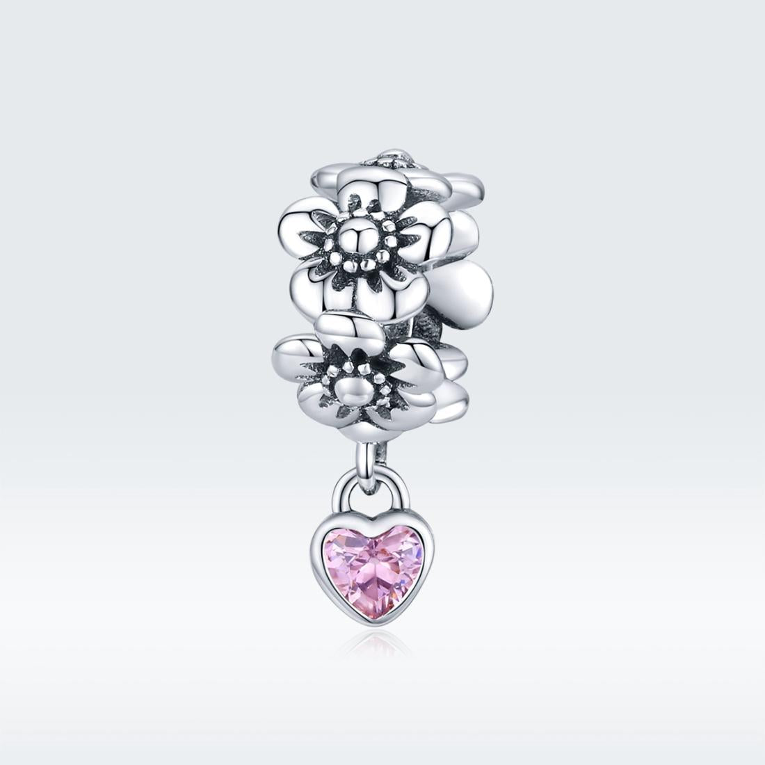 925 Sterling Silver Flower Bead Bracelet Charms