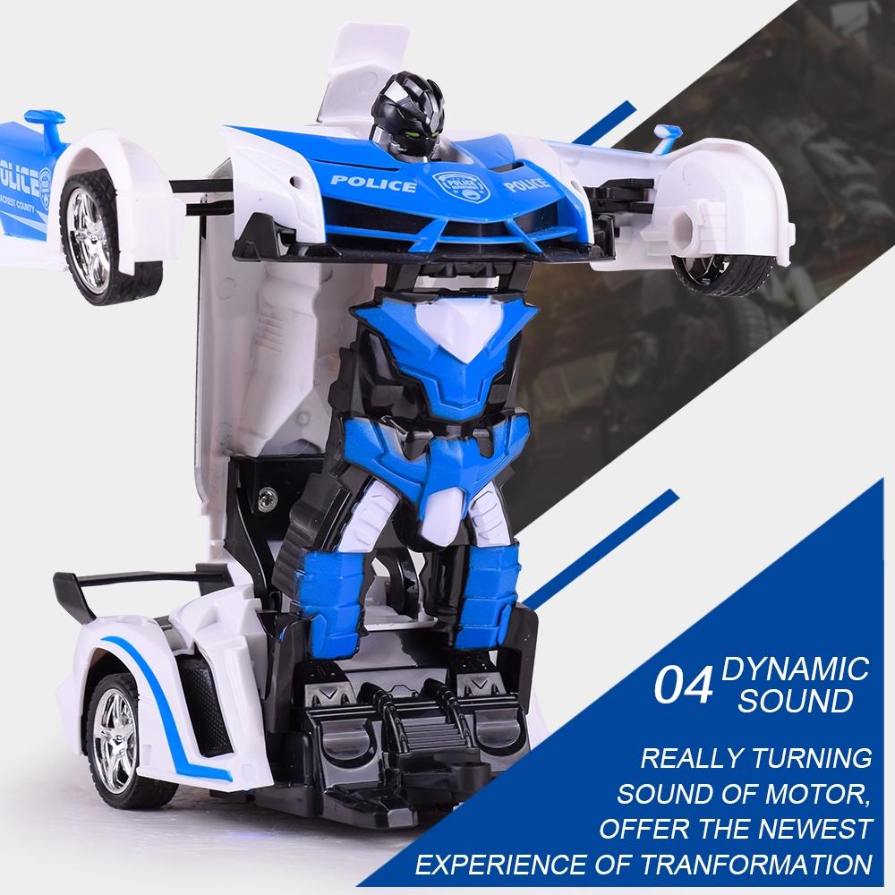 Remote Control Police Car - 4 Channels Deformable Toy