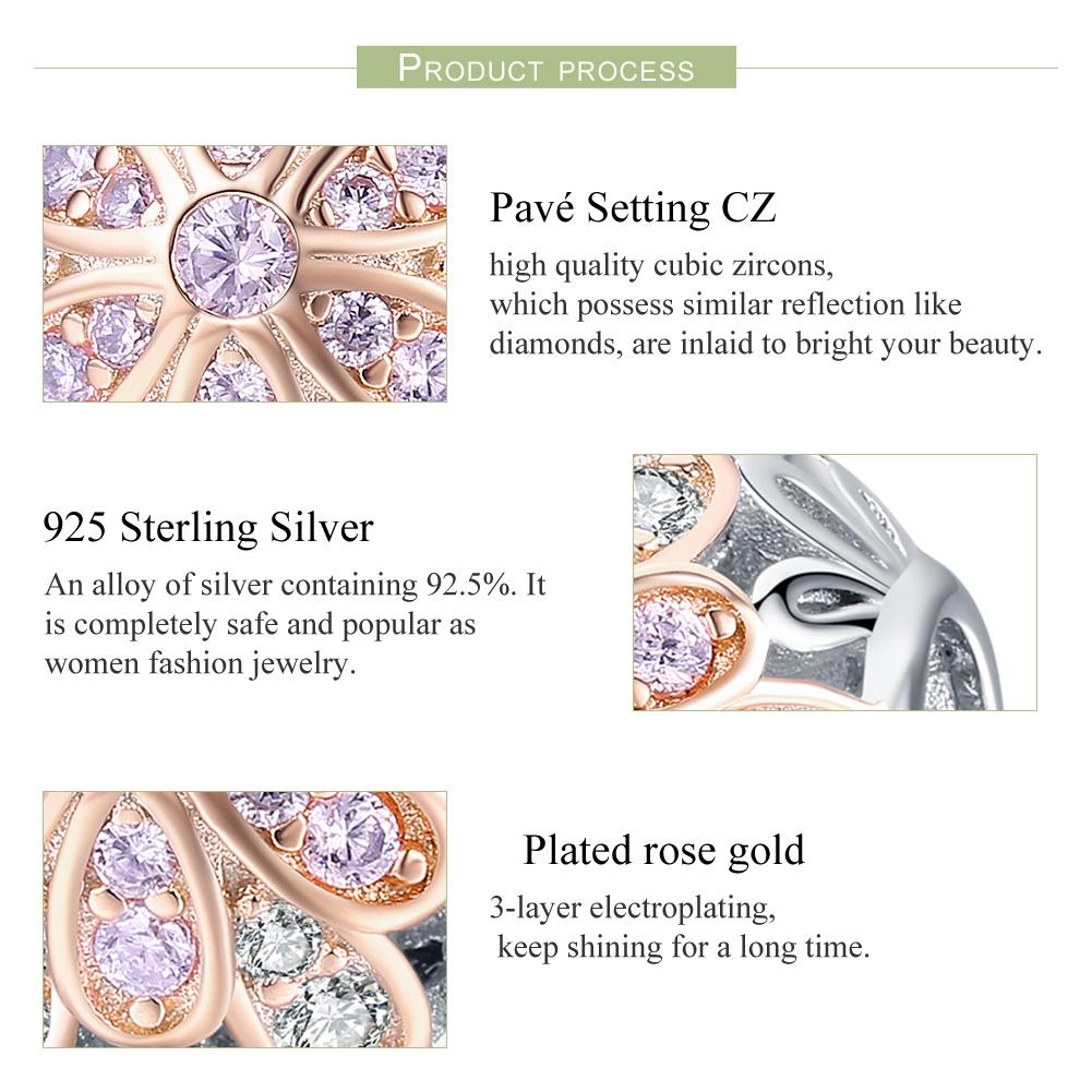 925 Sterling Silver Flower Stamen Diamond Beads For Diy Bracelets