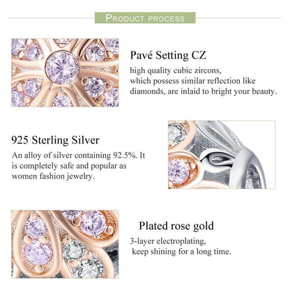 925 Sterling Silver Flower Stamen Diamond Beads For Diy Bracelets