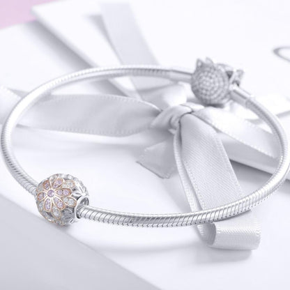 925 Sterling Silver Flower Stamen Diamond Beads For Diy Bracelets