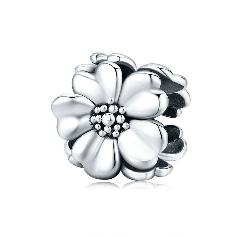 925 Sterling Silver Flower Beaded Bracelet Accessory