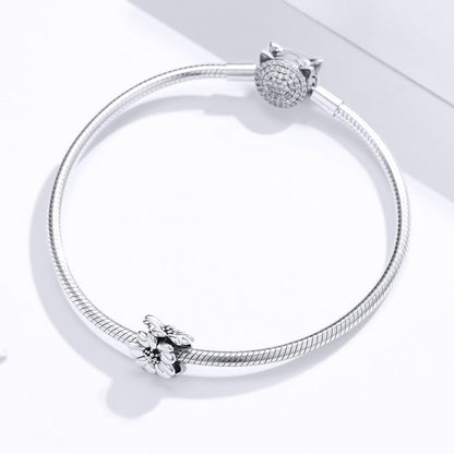 925 Sterling Silver Flower Beaded Bracelet Accessory
