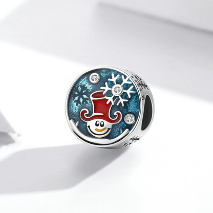 925 Sterling Silver Clown Snowman Beads For Diy Bracelets & Necklaces