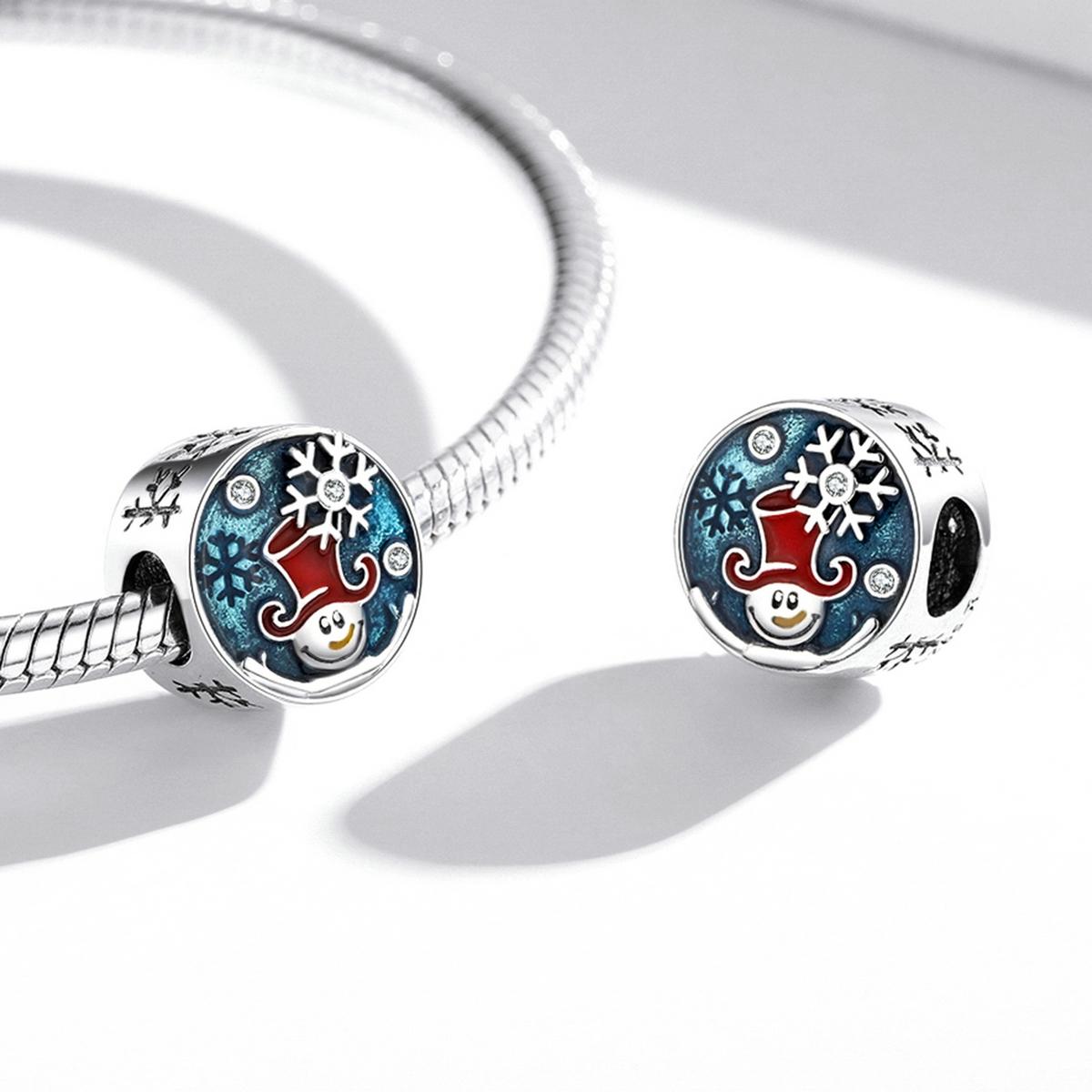 925 Sterling Silver Clown Snowman Beads For Diy Bracelets & Necklaces