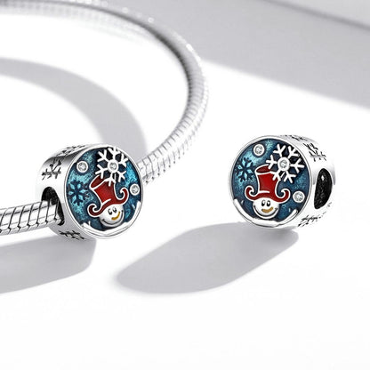 925 Sterling Silver Clown Snowman Beads For Diy Bracelets & Necklaces