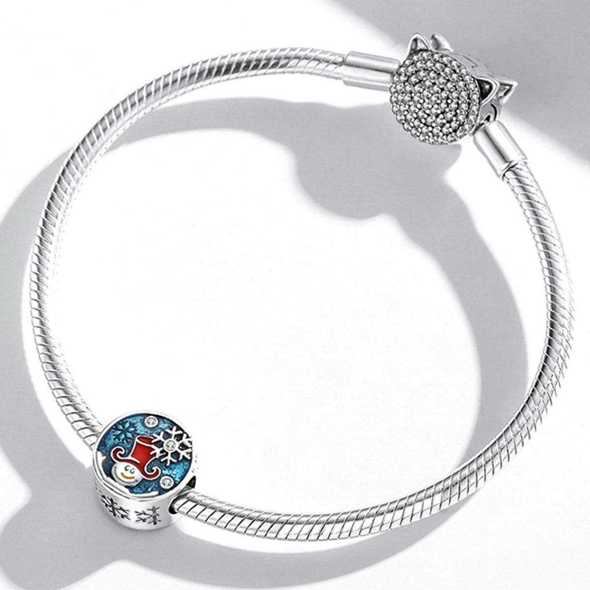 925 Sterling Silver Clown Snowman Beads For Diy Bracelets & Necklaces