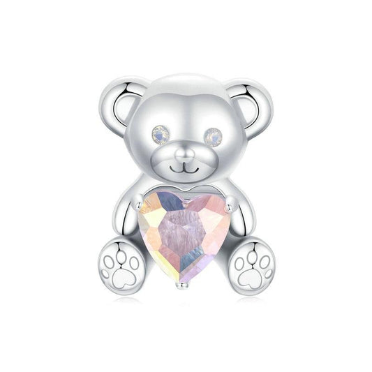 925 Sterling Silver Valentine'S Day Bear Beads