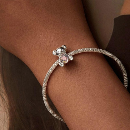 925 Sterling Silver Valentine'S Day Bear Beads