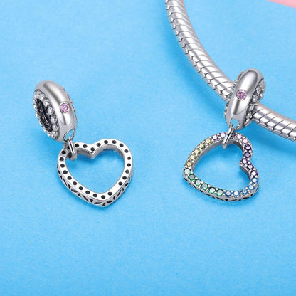 925 Sterling Silver Skull Heart Pendant For Diy Bracelets & Necklaces Style - Pendent