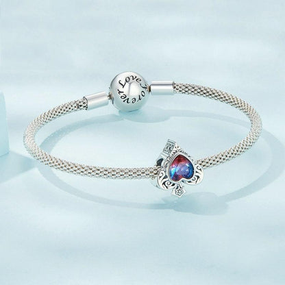 925 Sterling Silver Synthetic Tourmaline Heart Spades Bracelet