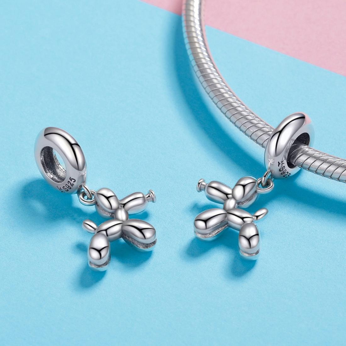 925 Sterling Silver Balloon Dog Charm For Diy Bracelets Style - Bead