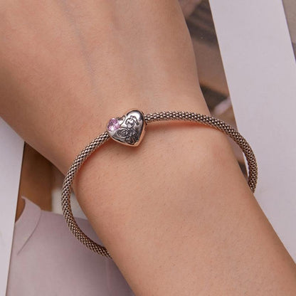 925 Sterling Silver Sisters Love Heart Zircon Bracelet