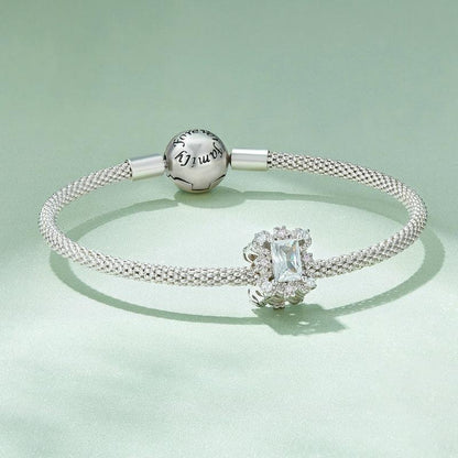 925 Sterling Silver Flower Zirconia Bracelet In Plating