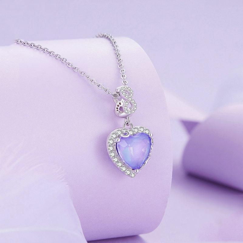 925 Sterling Silver Platinum Plated Zircon Heart Bracelet