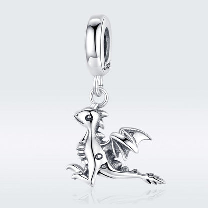 925 Sterling Silver Drogon Dinosaur Charm For Diy Bracelets