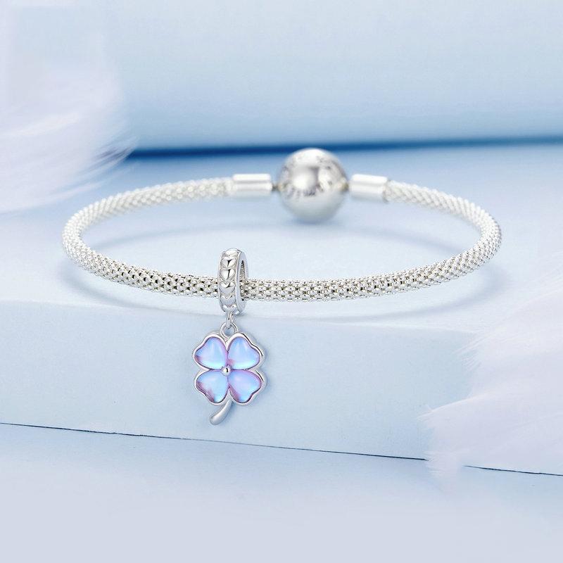 925 Sterling Silver Symphony Clover Pendant For Diy Bracelets