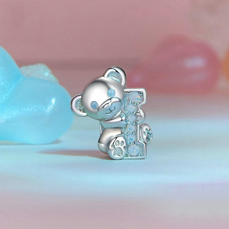 925 Sterling Silver Valentine'S Day Bear Beaded Diy Jewelry