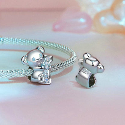 925 Sterling Silver Valentine'S Day Bear Beaded Diy Jewelry