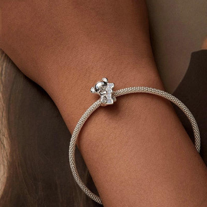 925 Sterling Silver Valentine'S Day Bear Beaded Diy Jewelry