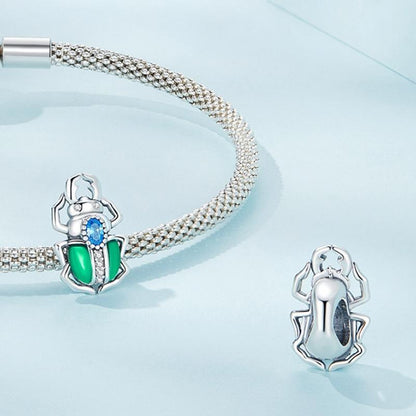925 Sterling Silver Zircon Beetle Oil Drip Bracelet