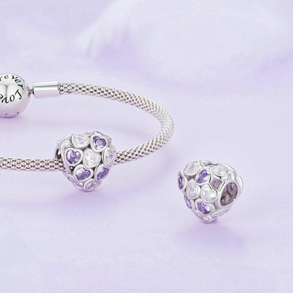 925 Sterling Silver Heart Infinity Bracelet With Zirconia Beads