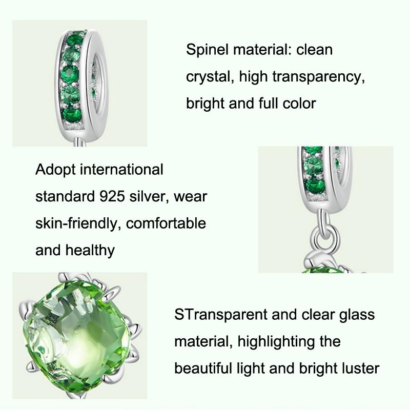 925 Sterling Silver Green Tree Life Pendant Bracelet