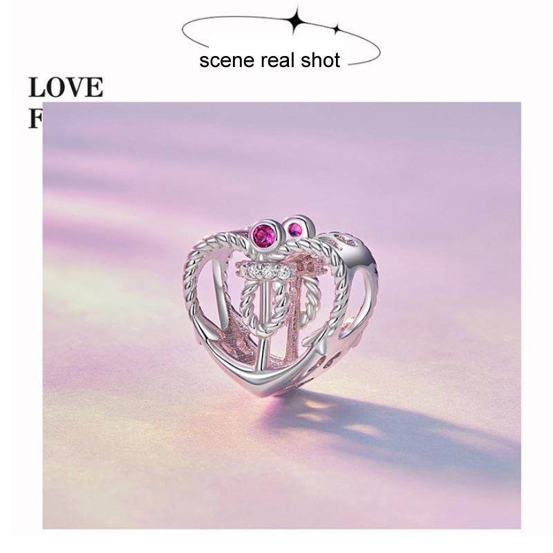 925 Sterling Silver Love Anchor Beaded Bracelet