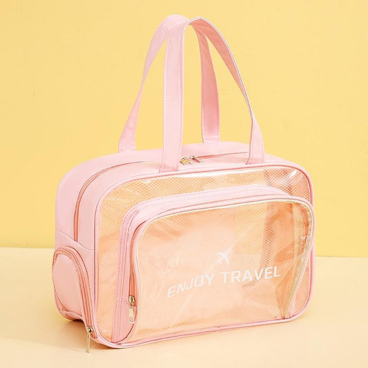 Beige Waterproof Beach Bag For Toiletries Cosmetics L For Swimming Travel - Pink With Shoe Warehouse