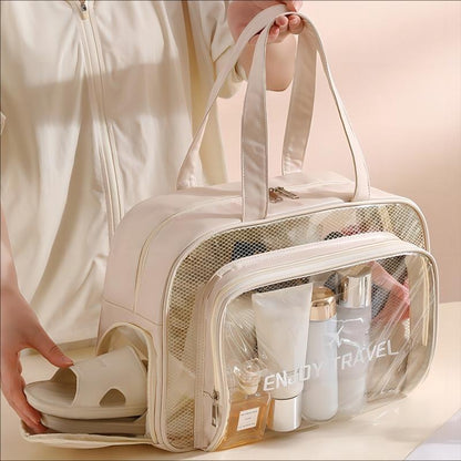 Beige Waterproof Beach Bag For Toiletries Cosmetics L For Swimming Travel - Pink With Shoe Warehouse